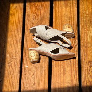 Huma Blanco Leather Franny Heels - HANDMADE Bone / 6.5 (sold out online)
